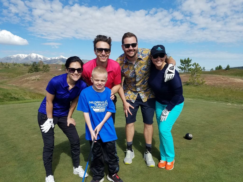 Golf Tourney Ryan Barrett, Jillian Gallard, Alex Barrett, Leah Norsworthy