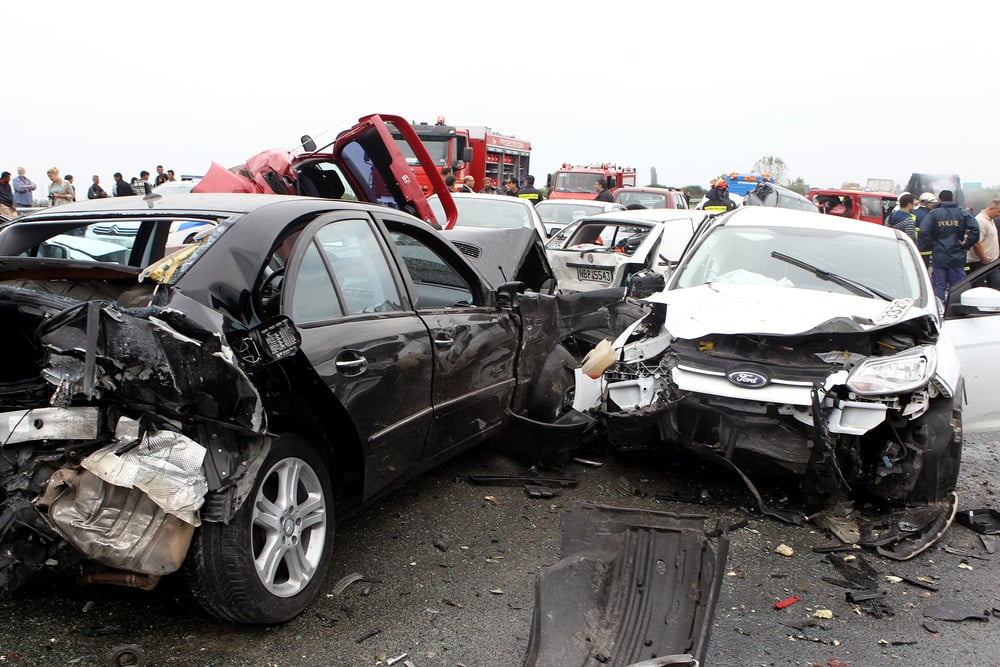 liability multi car accidents